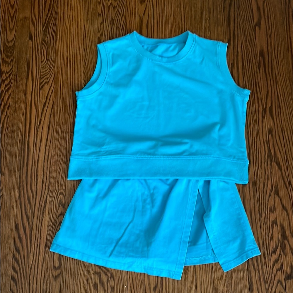Women's Blue Sleeveless Skort Set